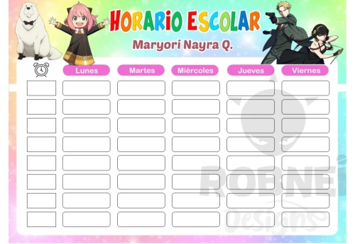Spy x Family Girl Horario Escolar